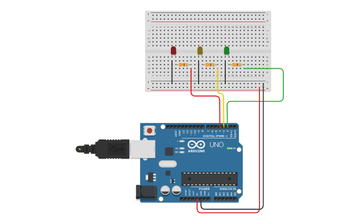 Circuit design led blinking switch | Tinkercad