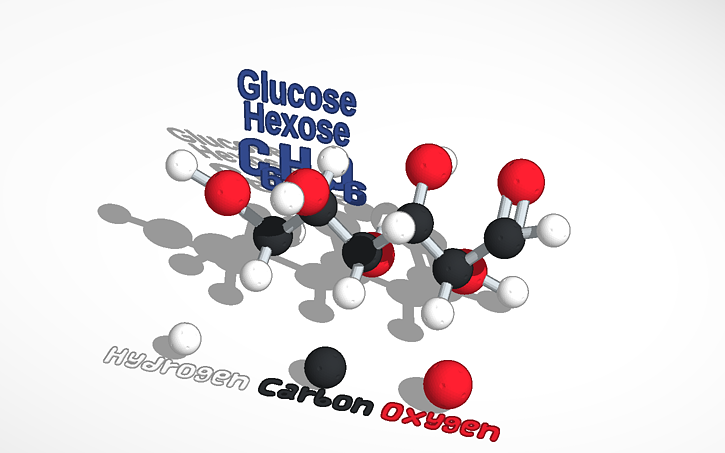 3D design Glucose (C6H12O6) | Tinkercad