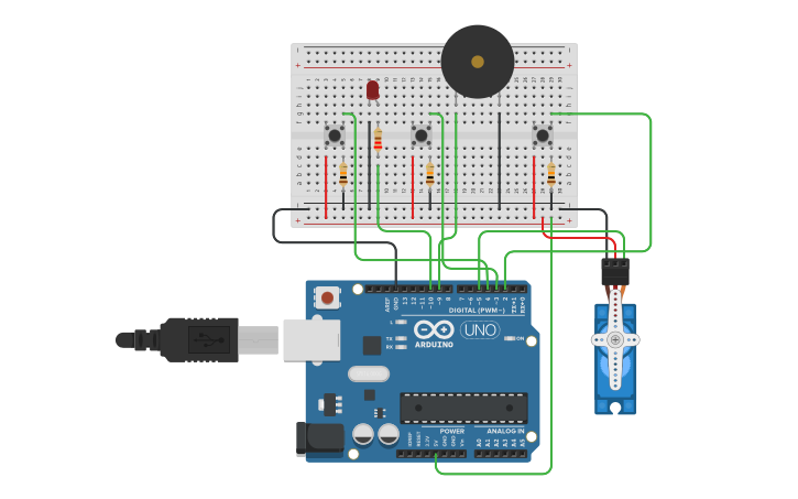 Circuit design Control using a button | Tinkercad