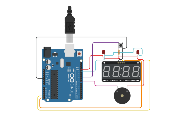 Circuit design 24hr Alarm Clock - Tinkercad