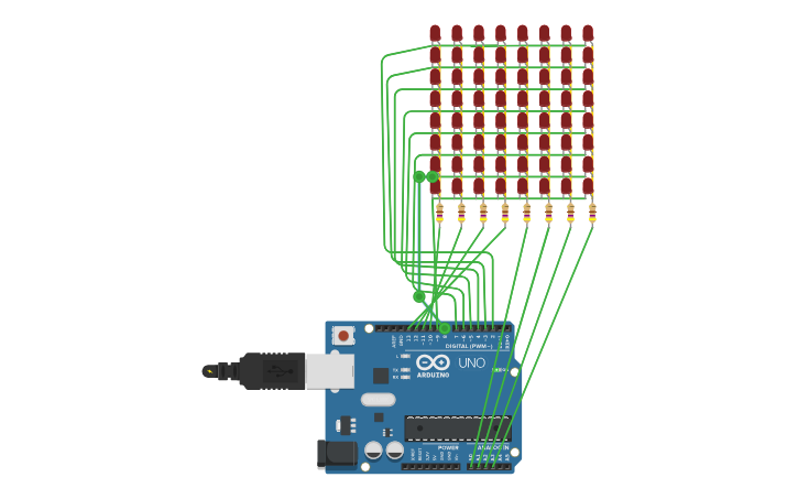Circuit design Copy of 8x8 Dot Matrix - Tinkercad