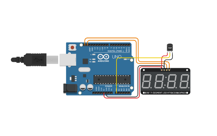 Circuit design Using 7 segment led display - Tinkercad