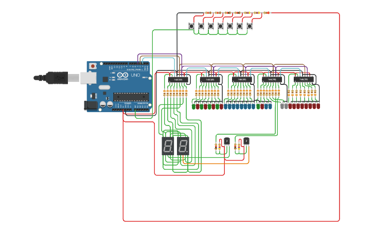 Circuit design Copy of 74595 Arduino 3 bytes >> Electgpl Subscribe YouTube