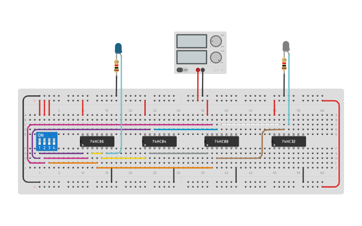 Circuit design Full subtractor using basic gates | Tinkercad