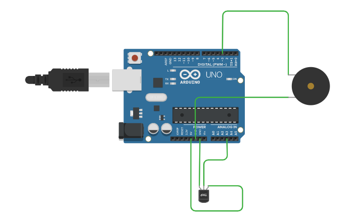 Circuit design ARDUINO FIRE ALARM | Tinkercad
