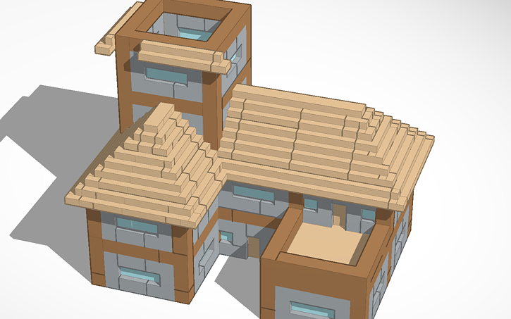 3D design Minecraft House (From Online Video, Link in Comments) | Tinkercad