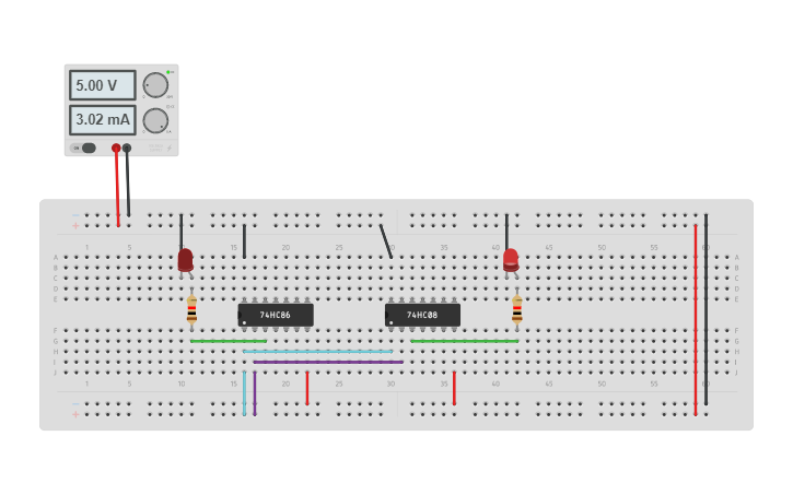 Circuit design Half Adder | Tinkercad