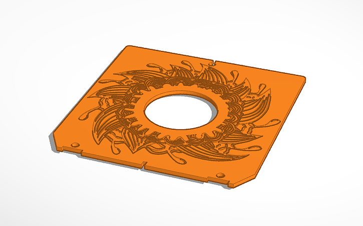 3D design Linhof Lensboard with Henna pattern 2 | Tinkercad