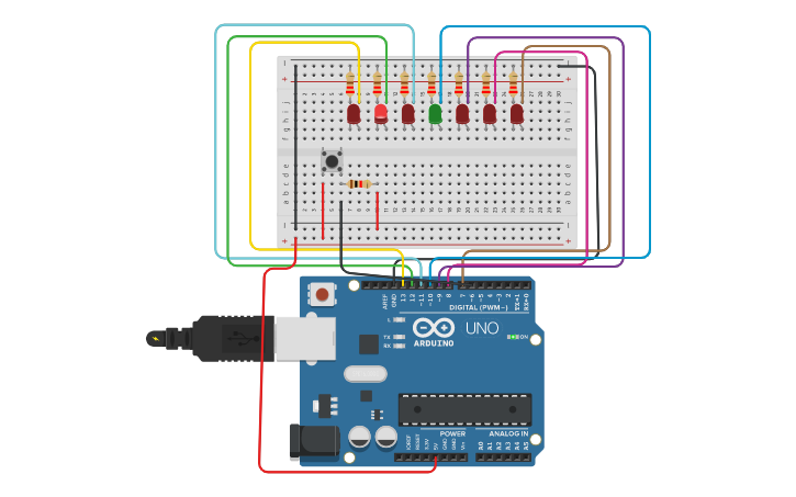 Circuit design Light up game - Tinkercad