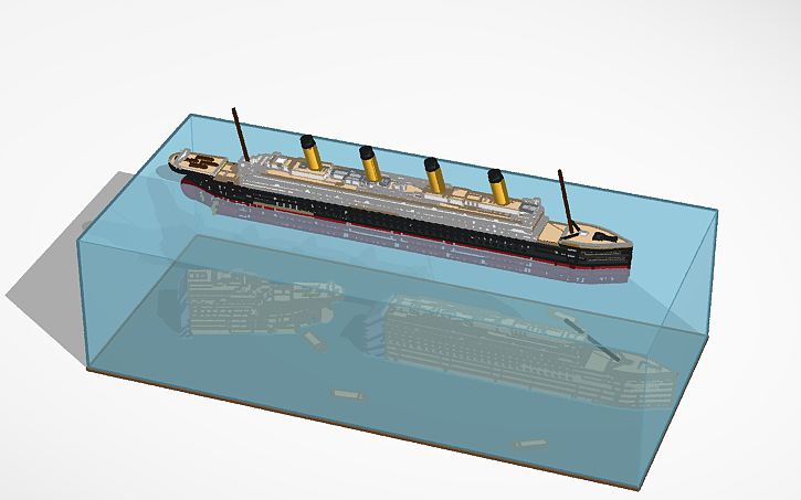 3D design titanic before and wreck - Tinkercad