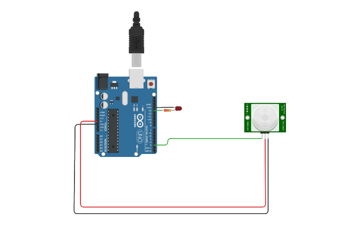 Circuit design Lab 2 PIR sensor - Tinkercad
