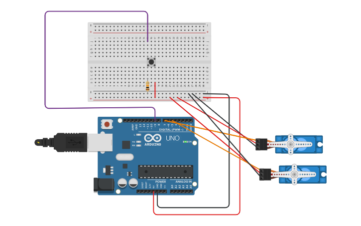 Circuit design Apertura de puertas - Tinkercad