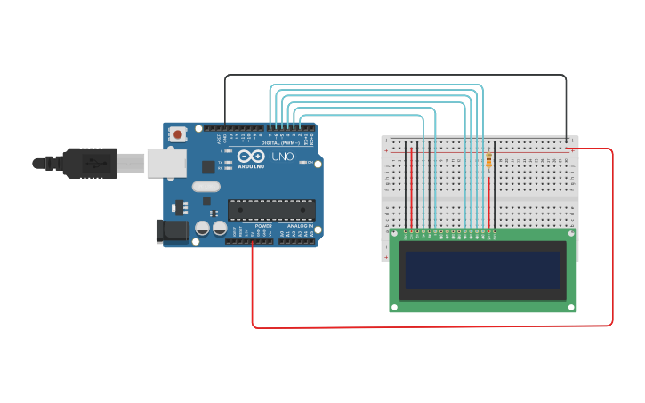 Circuit design LCD con Arduino - Tinkercad
