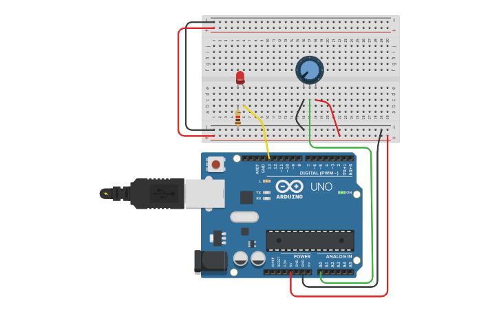 Circuit design Analog Input (Blocks) - Tinkercad