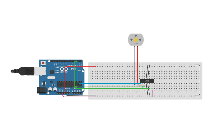 Circuit design Ligar motor com arduino - Tinkercad