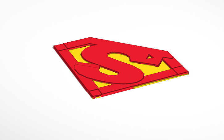 3D design Superman Emblem Tinkercad