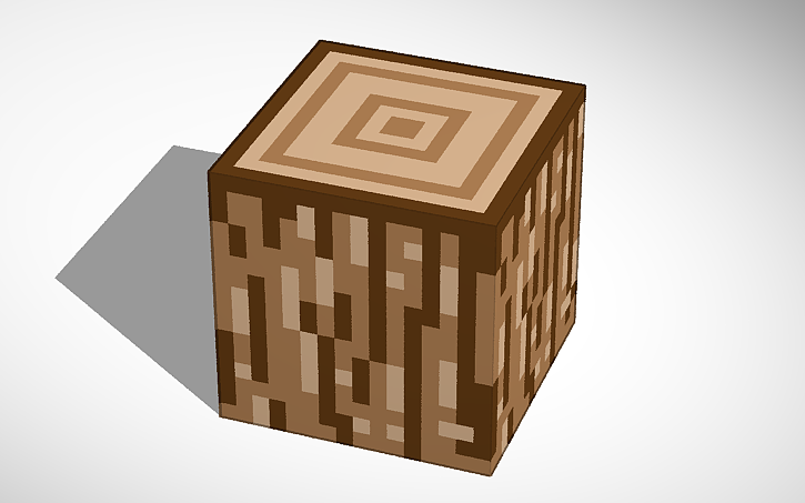 3D design Minecraft oak log - Tinkercad
