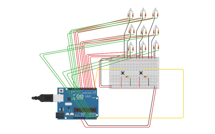 Circuit design LED Matrix Color Switcher - Tinkercad