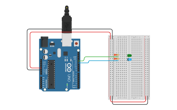 Circuit design BLINKING LED - Tinkercad