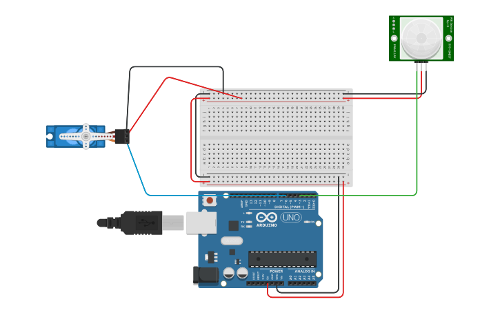 Circuit design sensor infrarojo - Tinkercad