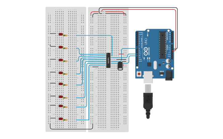 Circuit design "HELLO WORLD" - Tinkercad