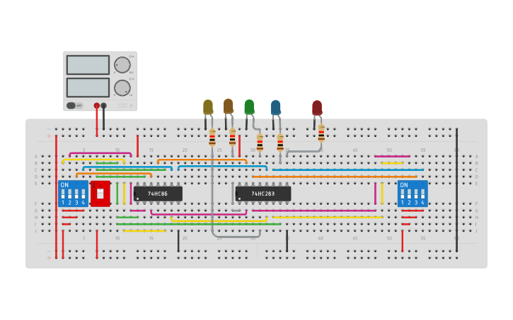 Circuit Design 4 Bit Binary Adder Tinkercad