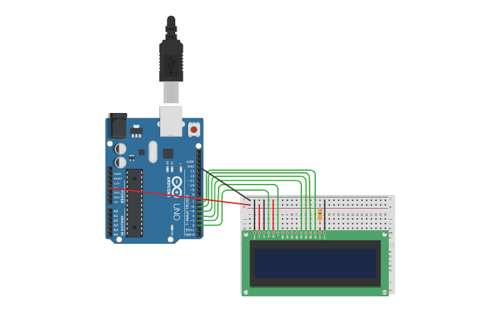 Circuit design Arduino LCD - Tinkercad