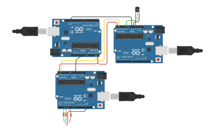 Circuit design Ficha#7 - I2C: One Master-Multiple Slave - Tinkercad