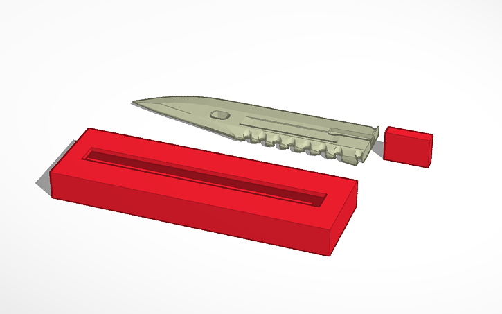 3D design pop out knife blade - Tinkercad