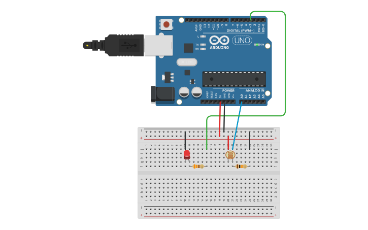 Circuit design Sensor de obscuridad - Tinkercad