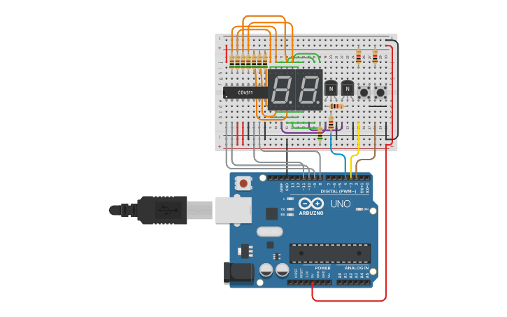 Circuit design Ćw13_Kamil_Krzyśków | Tinkercad