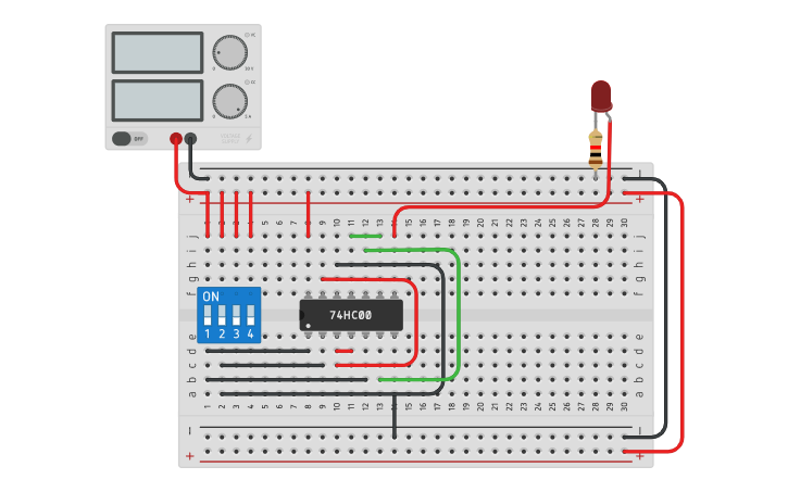 Circuit design NAND GATE - XOR GATE - Tinkercad