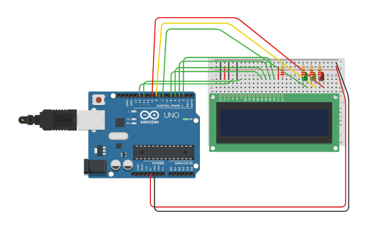 Circuit design Copy of Arduino with LCD Interface | Tinkercad