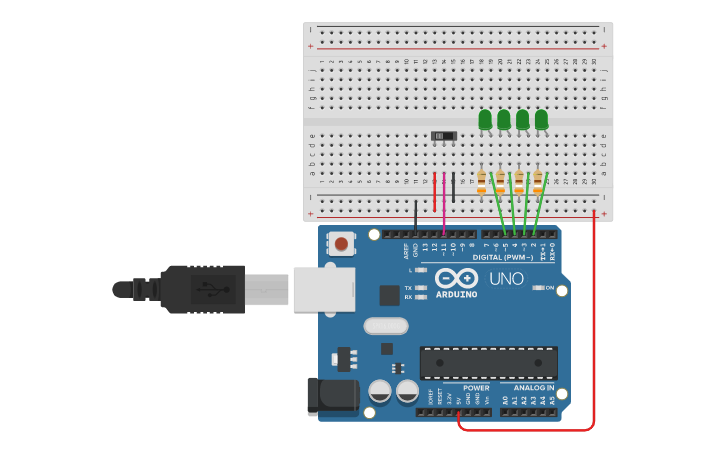 Circuit design Contatore up down modulo 4 | Tinkercad