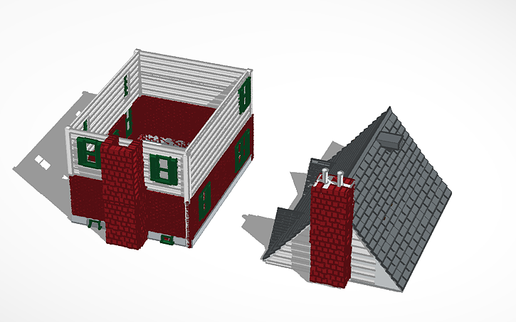 3D design HO SCALE Colonial House - Tinkercad