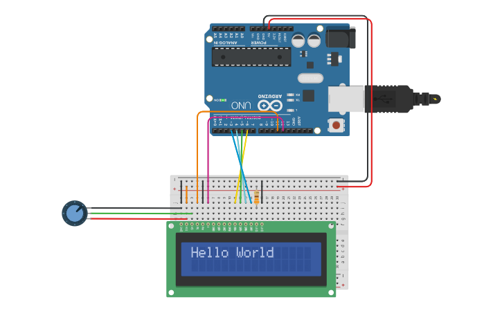Circuit design LCD - Tinkercad