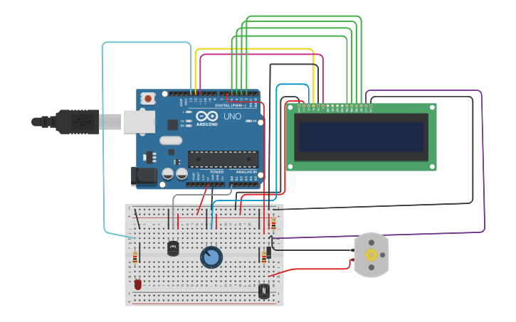 Circuit design AUTOMATIC ROOM TEMPERATURE CONTROL SYSTEM - Tinkercad