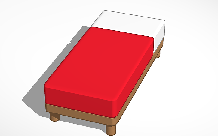 Minecraft Red Bed Color 3D design Minecraft Red Bed - Tinkercad