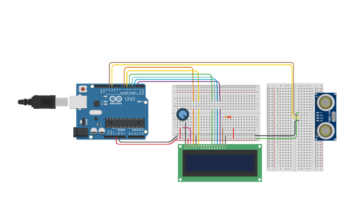 Circuit design Ultrasonic Range Meter | Tinkercad