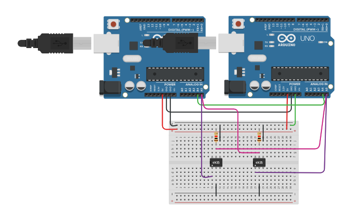 Circuit design i2c communication - Tinkercad