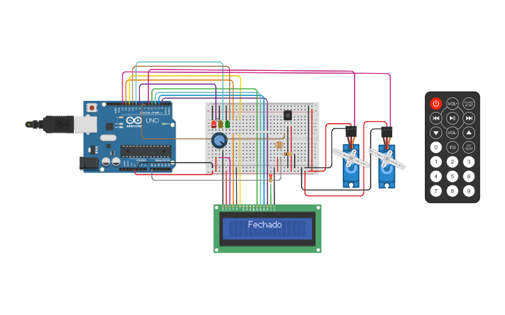 Circuit design Ultimato Desafio Master Revolution Arduino | Tinkercad