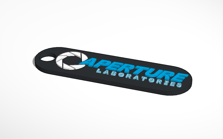 3D design Aperture Science Keychain - Tinkercad