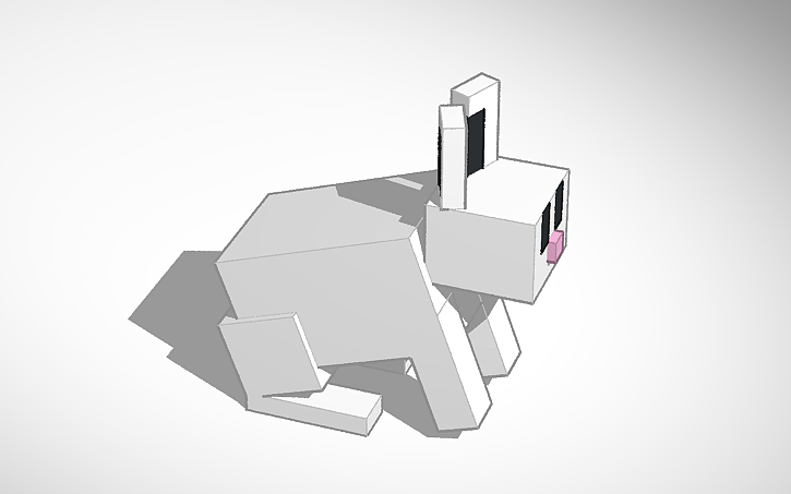 3D design White Minecraft Rabbit - Tinkercad