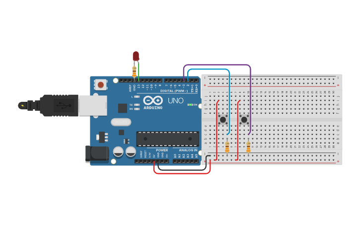 Circuit design Ejercicio 2B - Tinkercad