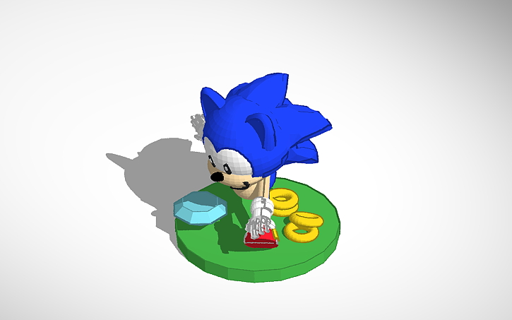 3D design Sonic The Hedgehog (Custom, Posed) - Tinkercad
