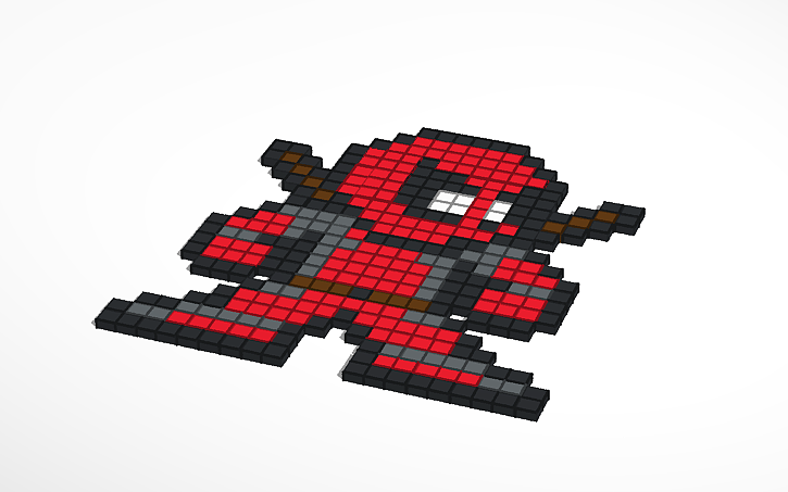 3D design 8 bit deadpool | Tinkercad