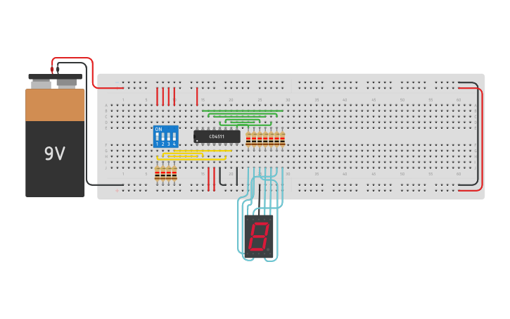 Circuit Design Decodificador Con Display De 7 Segmentos Tinkercad