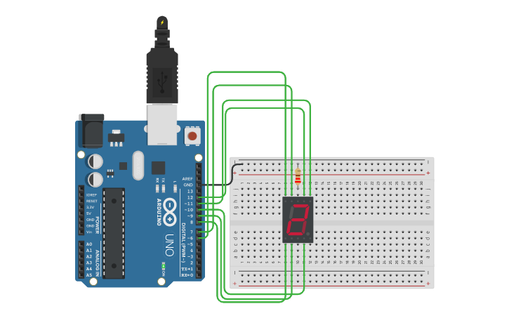 Circuit design 0-9 counter - Tinkercad