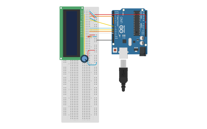 Circuit design Lesson 11 - LCD Display - Tinkercad
