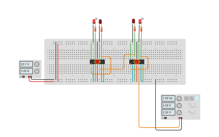 Circuit design LOGIC CIRCUITS 4-bit Asynchronous - Tinkercad